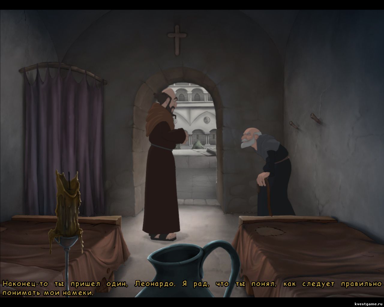 Screenshot из игры Murder in the Abbey - локация Келья Леонардо (глава 4)