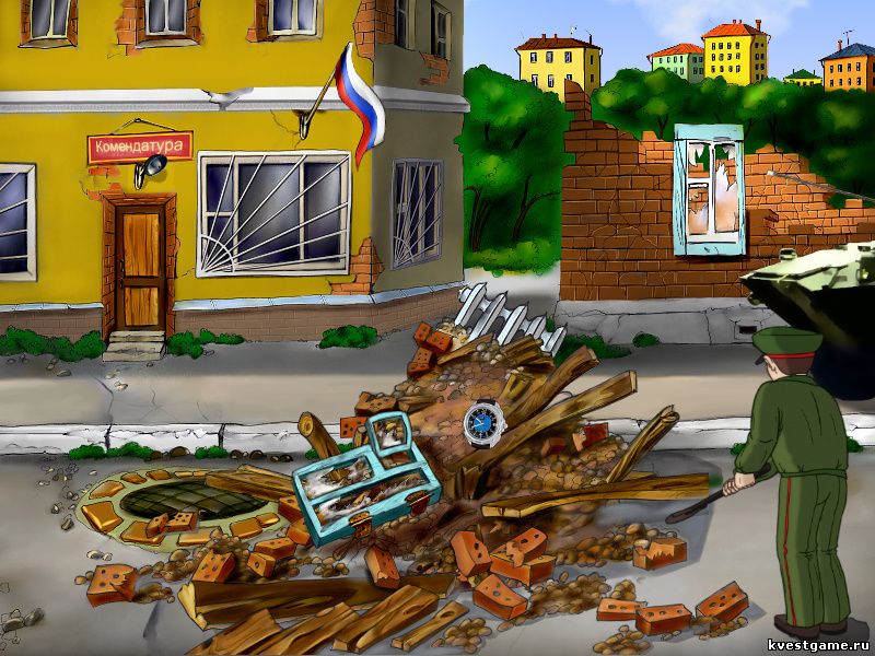 Баррикады из мусора Screenshot из игры ДМБ 3 - локация Безбашмак