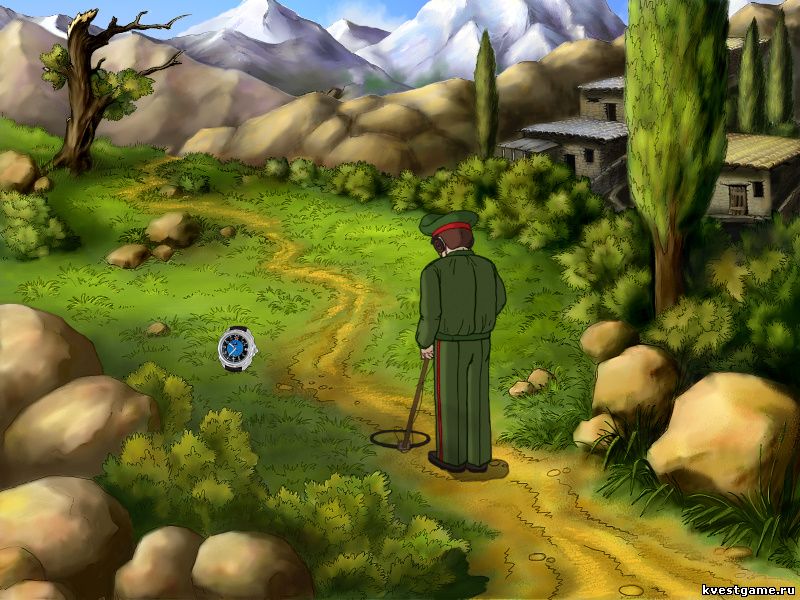Как найти закопаные мины Screenshot из игры ДМБ 3 - локация Луг духанщика (Аул)